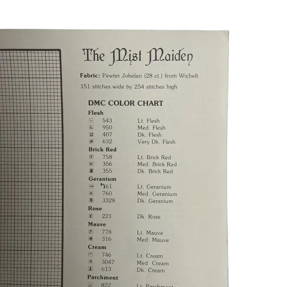 Cross my Heart Maid's of Thymme Cross Stitch Pattern Mist Maiden Vintage - Picture 3 of 3